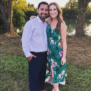 ASOS midi green floral dress